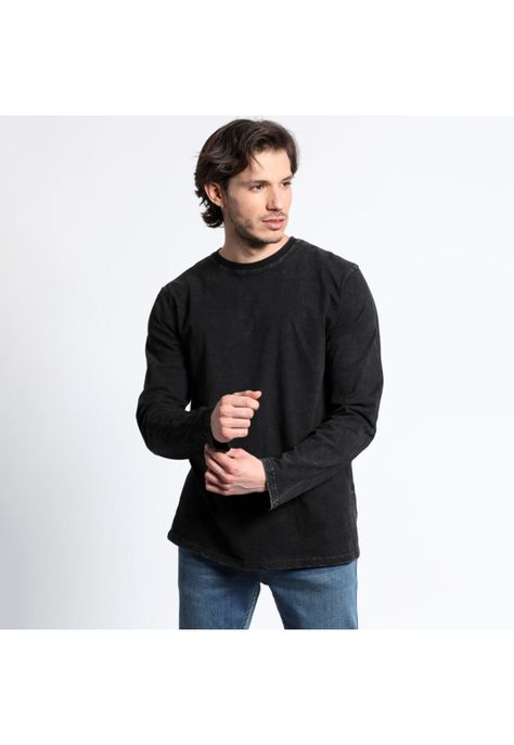 Polera Manga Larga Cuello Redondo Vintage-1