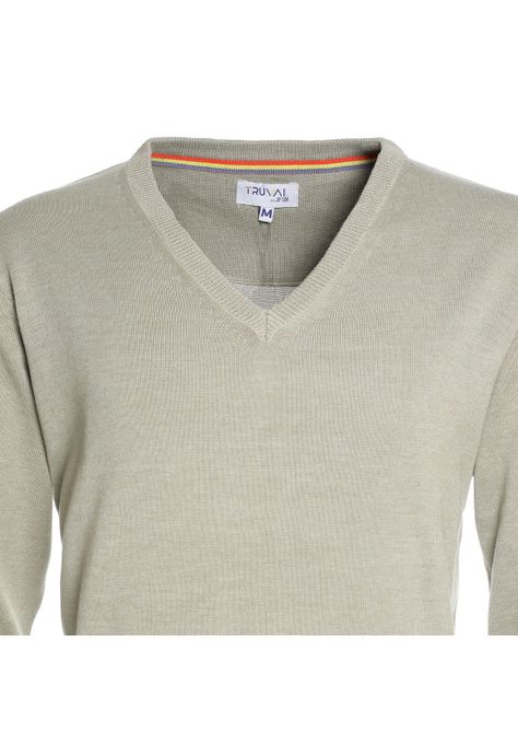 Sweater Cuello V Oliva claro-3
