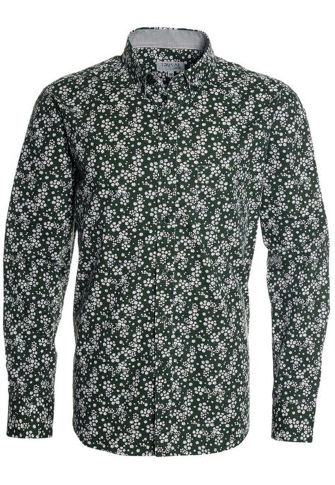 Camisa Trevira Estampada Verde Musgo-3