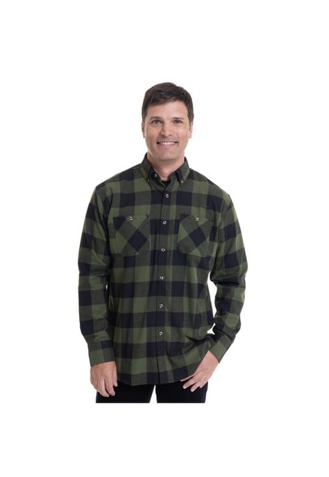 Camisa Villela Fantasía Verde Musgo-0