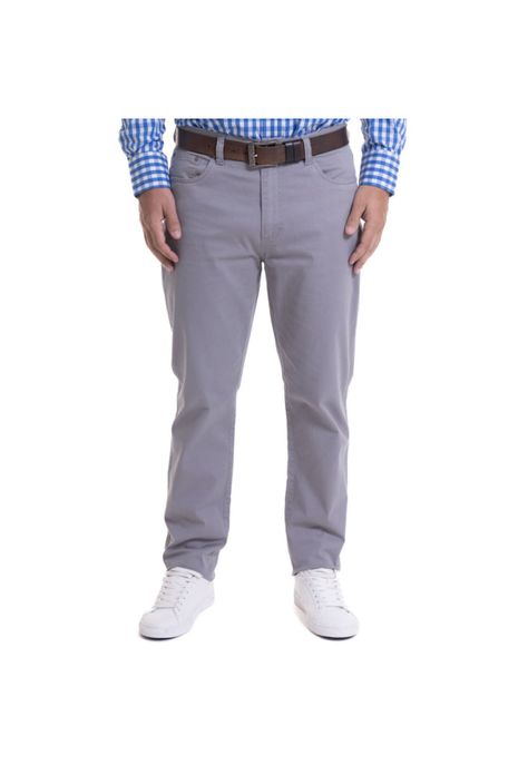 Pantalón 5 Bolsillos Spandex Gris Claro-0