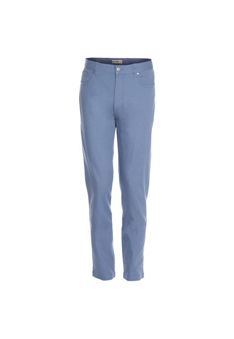 Pantalón Hombre Canvas 5 Bolsillos Spandex Azul-0