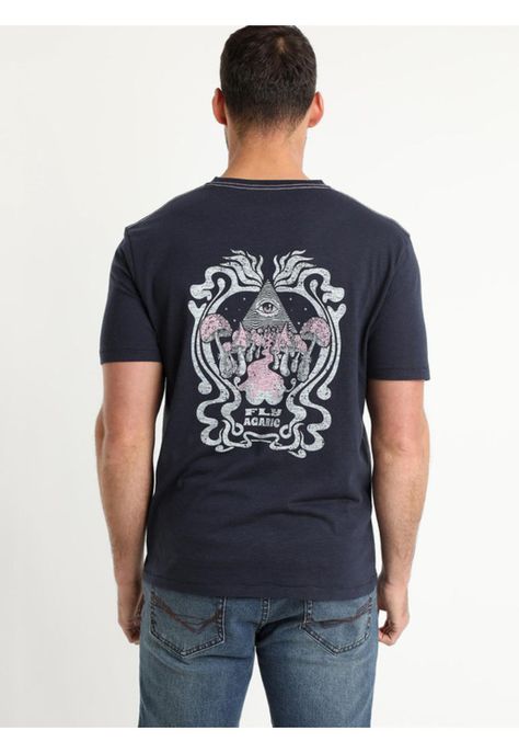 Polera Manga Corta Cuello Redondo Print Gris Oscuro-2