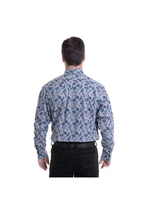 Camisa Villela Estampada Gris Claro-1