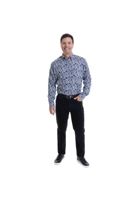 Camisa Villela Estampada Gris Claro-2