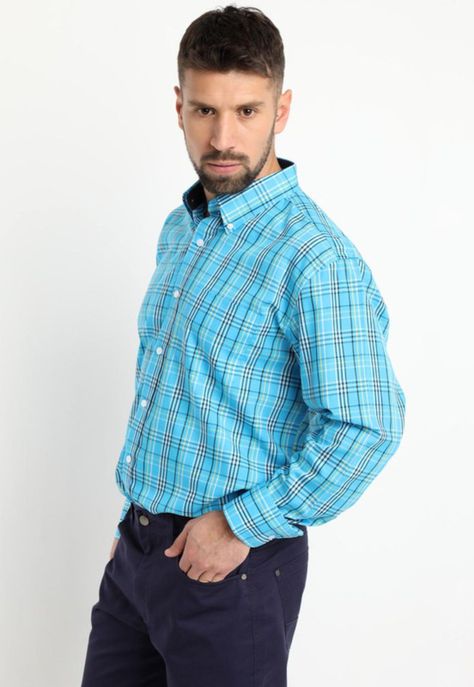Camisa Fantasia Premium Manga Larga Boton Cuello Agua-1