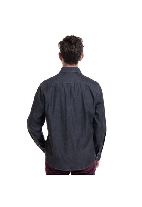Camisa Denim Básica Gris Oscuro-1