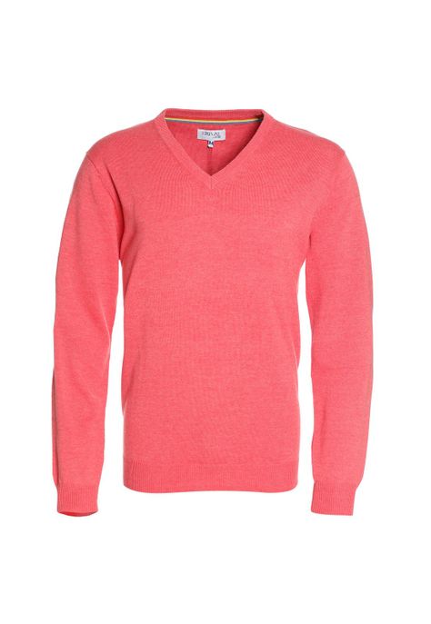 Sweater Cuello V Rojo-0