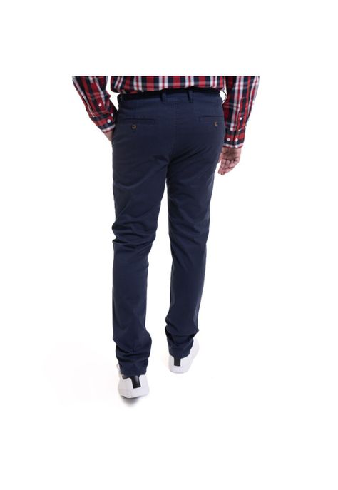Pantalon Frente Plano Spandex Azul-1