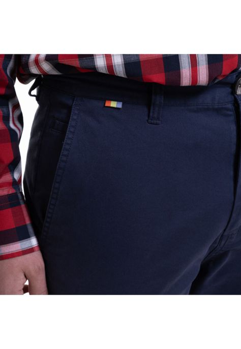 Pantalon Frente Plano Spandex Azul-3