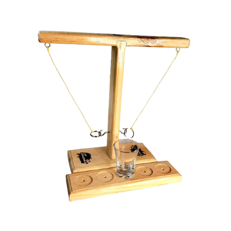 Ring Toss Shot Lanzamiento Anillos, Juego Madera Para Beber-0