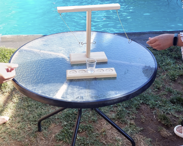 Ring Toss Shot Lanzamiento Anillos, Juego Madera Para Beber-2