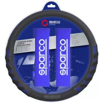 Cubre Volante + Cubre Cinturon Auto Sparco Universal Sps107bl-0