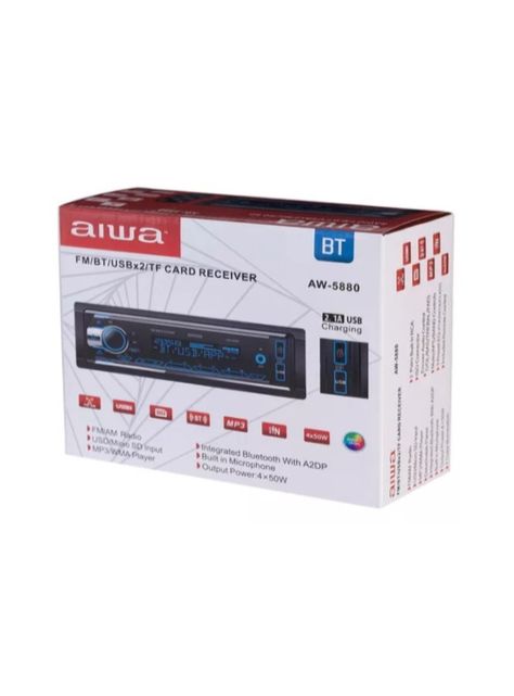 Radio Auto 1 Din Bluetooth Usb X2 Radio Fm Aiwa Aw-5880t-2