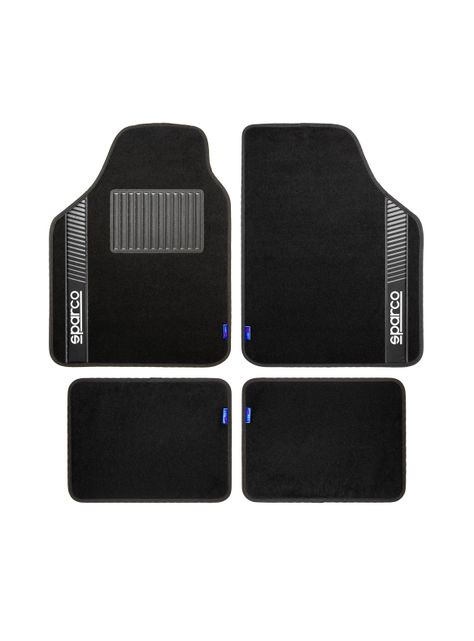 Piso Alfombra Auto Set Sparco Negro 4 Piezas-0