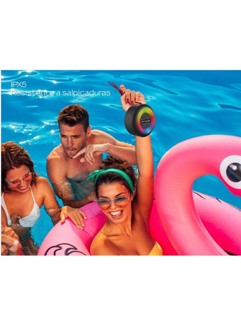 Parlante Portátil Bluetooth Aiwa 10w Ipx6 Iluminado Aw-sj216-4