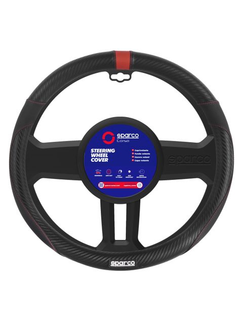 Cubre Volante Negro Auto Universal Sparco 100% Original-0