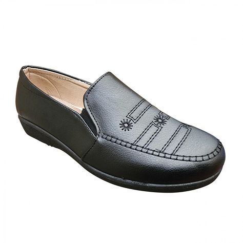 Zapato Mujer Casual Clasico Comodo Bordado Negro 3231-1