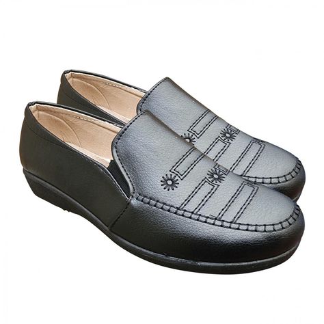 Zapato Mujer Casual Clasico Comodo Bordado Negro 3231-2