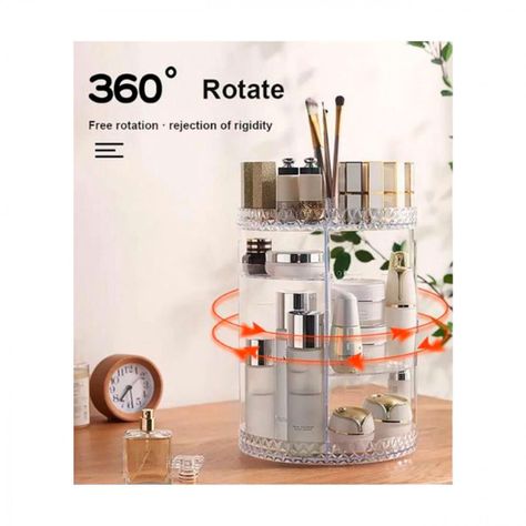 Organizador de Cosmeticos Giratorio de 360° Transparente-1