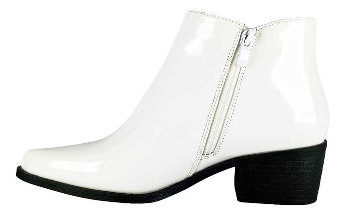 Botin De Mujer Modelo Estrella Tachas Blanco Brillante -7669-1