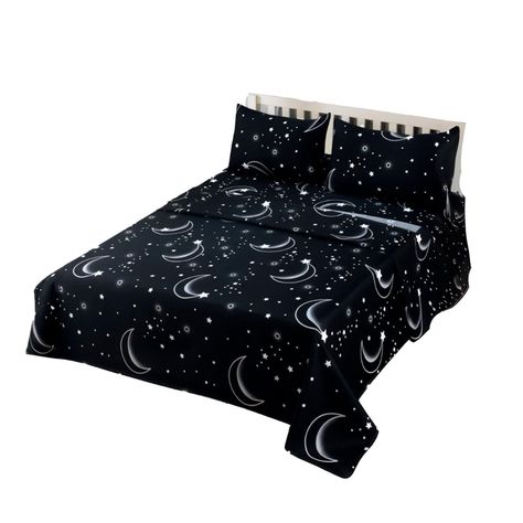JUEGO DE SABANAS 2.5 ALGODON 200 HILOS LUNA NEGRO 595-0