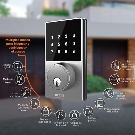 Cerradura Inteligente Nexxt Smart Wi-fi Door Lock Alexa Goog-1