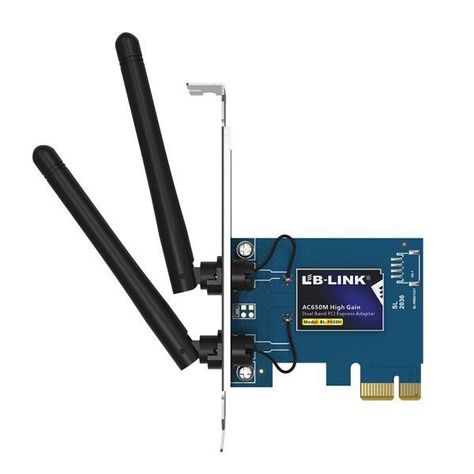 Adaptador PCI Express WIFI AC650 Dual Band 650MBPS HIGH GANG 2 Antenas 2dBi / BL-P650H LB-Link-1