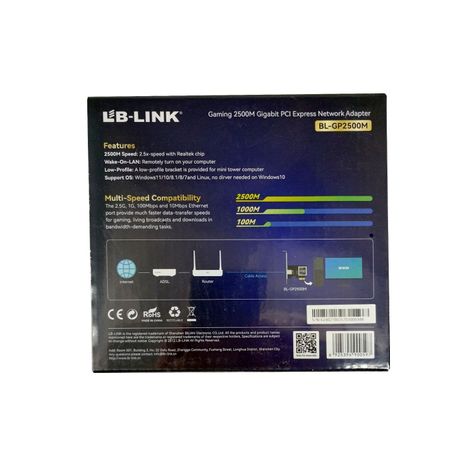 Adaptador PCI Express Gigabit Port RED 10 /100 /1000 /2500MBPS / BL-GP2500M LB-Link-3