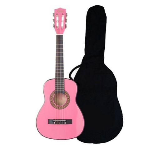 Guitarra clásica Acústica Niña rosada 30 Pulgadas Alaguez con funda-0