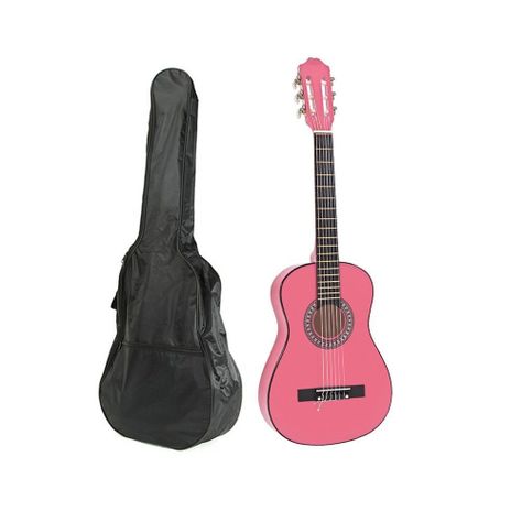 Guitarra clásica Acústica Niña rosada 30 Pulgadas Alaguez con funda-1