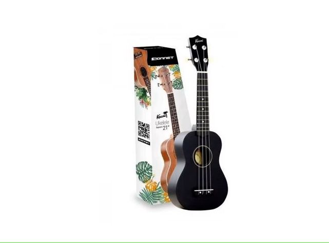 Ukelele Kauai Soprano Negro Sonnet 21 Pulgadas-1