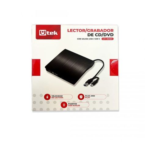 Lector/grabador de CD/DVD USB dual C/A / mod. UT- RD12X Utek-1