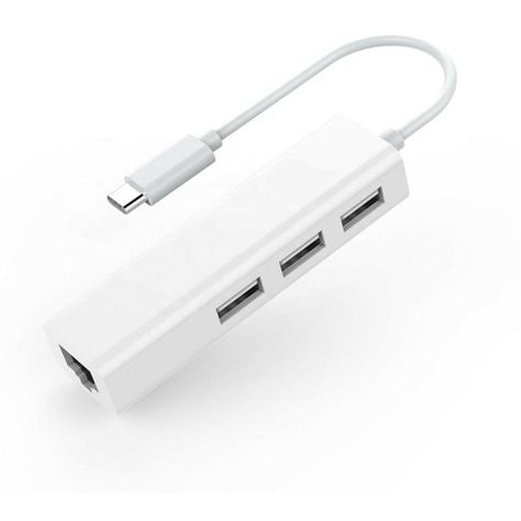 HUB Type-C A RJ45 + 3 Puertos USB2.0 Birlink-0