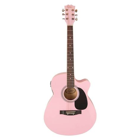 Guitarra Electroacústica Epic Rosada 40 Pulgadas con Funda-0