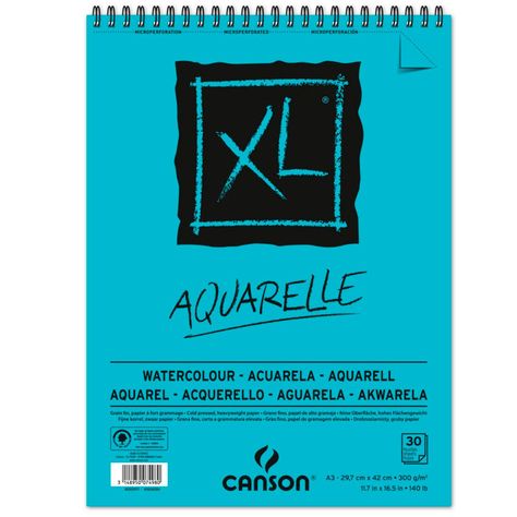 Croquera Canson XL Aquarelle 300gr 30 hjs A3 (29.7x42cm)-0