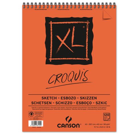 Croquera Canson XL Croquis 90gr 120 hjs A3 (29.7x42cm)-0