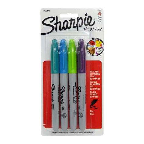 Marcador Sharpie 4 Colores Punta Fina-0