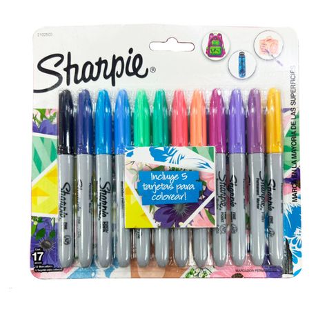 Marcador Permanente Sharpie Punta Fina 12 Colores Girls-0