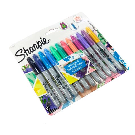 Marcador Permanente Sharpie Punta Fina 12 Colores Girls-1