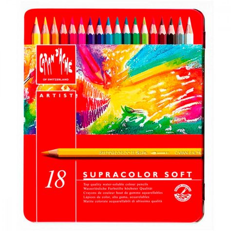Lápices Acuarelables Caran d'Ache Supracolor (18 colores)-0