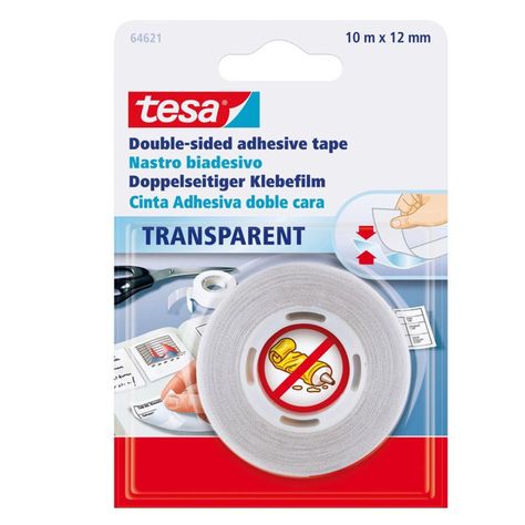 Cinta Adhesiva Doble Contacto Transparente Tesa (10m x 12mm)-0
