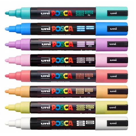 Marcador Uni Posca Set 8 Colores Pastel 5M-1