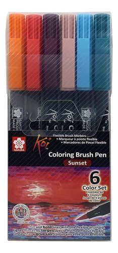 Set Plumones Acuarelables Sakura Koi 6 Colores Puesta De Sol-0
