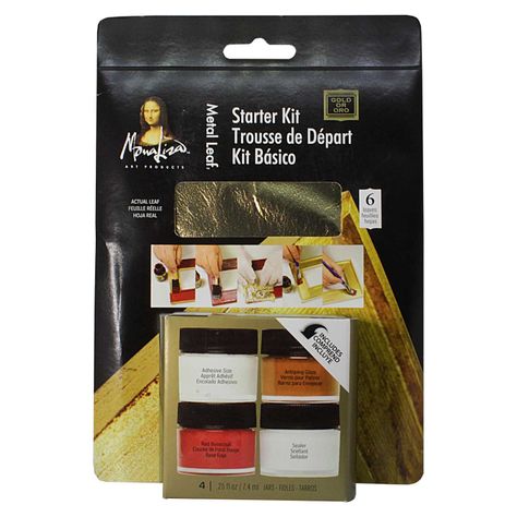 Kit Básico De Pan De Oro Mona Lisa. 6 Hojas + 4 Frascos-0