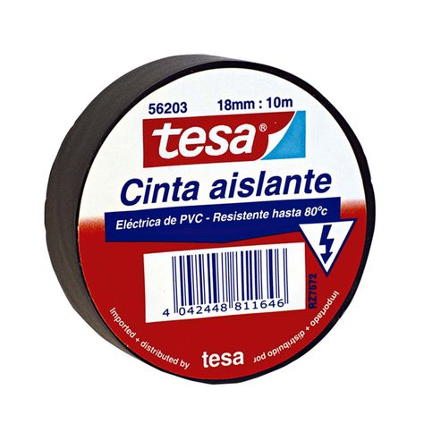 Cinta Adhesiva Aislante Tesa Negra 18mm x 10mts-0