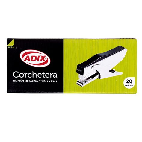 Corchetera 26/6 Tipo Caimán Metálica Adix-0