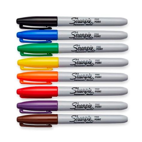 Set 8 Colores Marcador Sharpie Permanente Punta Fina-1