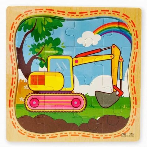 Puzzle Infantil Rompecabeza de 16 Piezas Cada Una RETRO ESCABADORA-0