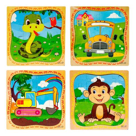 Pack 12 Puzzle Infantil Rompecabeza de 16 Piezas Cada Una-1